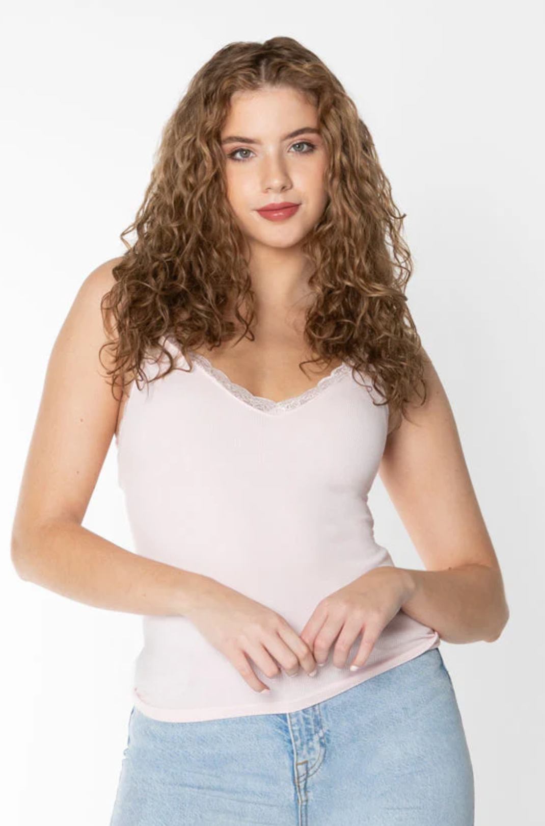 Bamboo Tank W/ Lace Trim