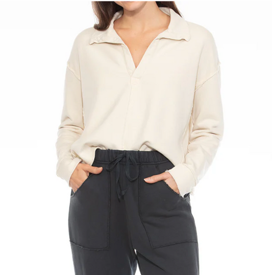 Lush Waffle Knit Johnny Collar