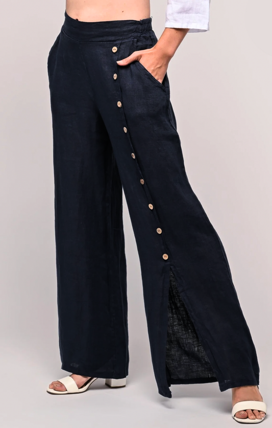 Button Front Linen Pant