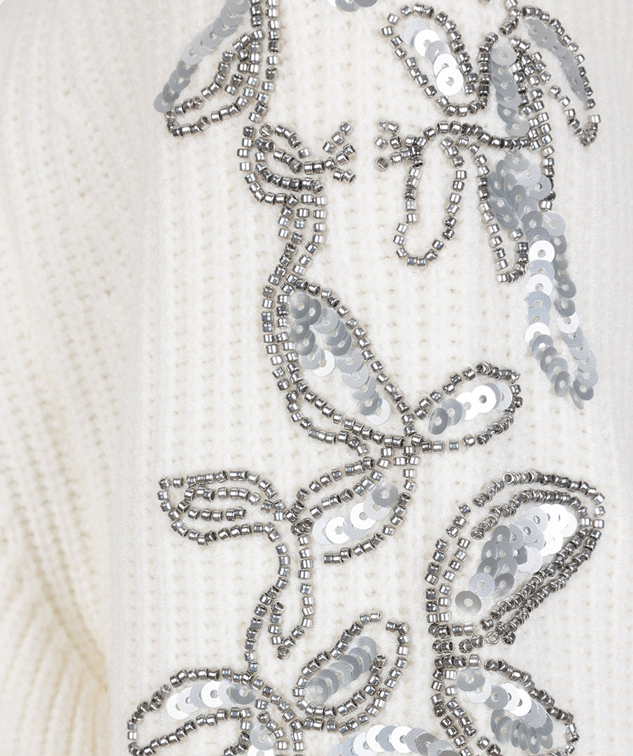 Ribbed Sweater with Sequins