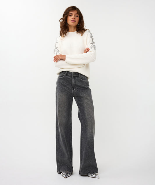 Ribbed Sweater with Sequins
