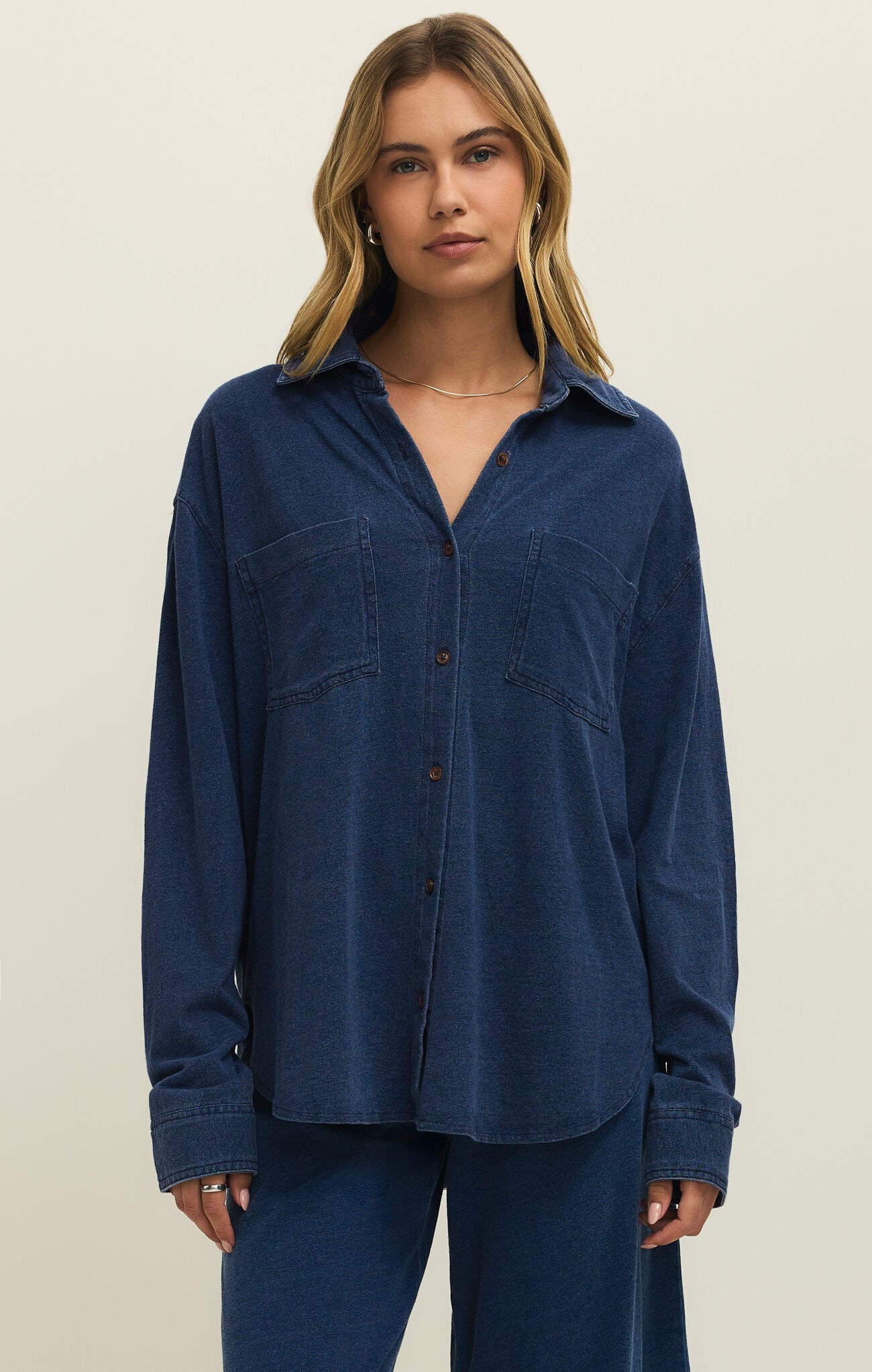 Reese Jersey Button Up Shirt