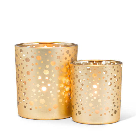 Gold Dotted Tealight holder | Large