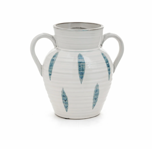 White & Blue Ceramic Vase