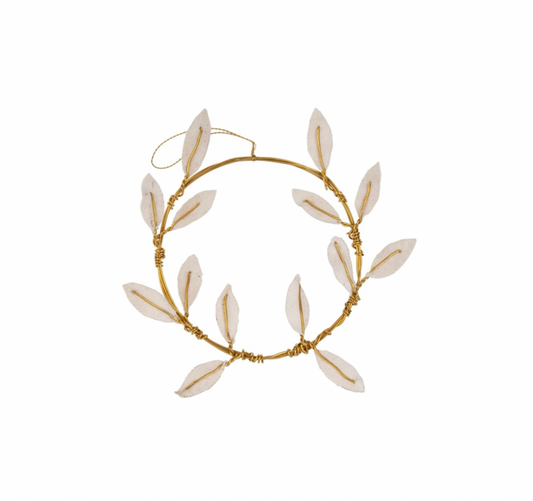 Olive Wreath Canvas Ornament